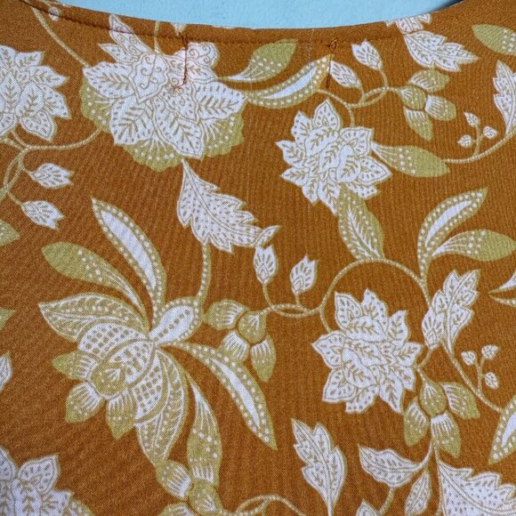 Petal + Pup Arden Floral Tunic Mini Dress Womens 6 Orange Flowy Tiered Button Up - Picture 11 of 14